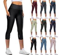 Leggins 3/4 Donna Push Up Leggins Capri Vita Alta Leggings Donna Fitness Corti Pantaloncini Yoga Coprenti Controllo della Pancia Opaco Pilates Palestra Running Corti Pantaloni Estivi