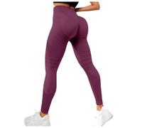 Leggins 3D Anticellulite Donna Leggings 3D Compressione Sportivi per Yoga e Uso Quotidiano Cellulite Leggings Sportivo Vita Alta Senza Cuciture Donna Fitness Yoga Push Up Sculpture (b-Brick Red, XXL)
