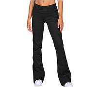 Leggins a Zampa Donna Morbidi Leggins Yoga Leggeri Elasticizzati Pantalone Flare Con Tasche Sportivi Bootcut Pantaloni Lavoro Gamba Larga Elegante Pantaloni Cotone Per Jazz Danza Casual Palestra