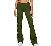 Leggins a Zampa Donna Morbidi Leggins Yoga Leggeri Elasticizzati Pantalone Flare Con Tasche Sportivi Bootcut Pantaloni Lavoro Gamba Larga Elegante Pantaloni Cotone Per Jazz Danza Casual Palestra