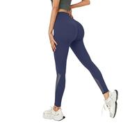 Leggins Anticellulite Donna 3D, Fitta Bella Leggings Cellulite Leggins Compressione Graduata Lipedema Push Up Sculpture Leggings Sportivi Vita Alta Fitness Yoga e Uso Quotidiano (A02-Navy, L)