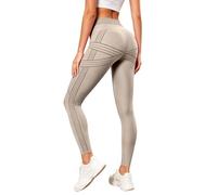 Leggins Anticellulite Donna 3D Push Up Sculpture Lipedema a Compressione Controllo Graduata Anti Cellulite Leggins Sportivi Donna Vita Alta Leggings Anticellulite Fitness Yoga Sports (01-beige, XL)