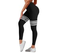 Leggins Anticellulite Drenanti Leggins Donna Curvy Women S Striped Outdoor Leggings High Waisted Hip Yoga Running Pants Circolazione E Push Up Donna Black L