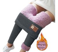 Leggins Contenitivi Modellanti-Leggins A Compressione Graduata-Leggings Invernali Foderati in Pile Termico per Pantaloni Elasticizzati alla Caviglia con Vita Alta E Texture Morbida Come Una Nuvola