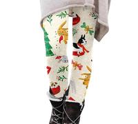 Leggins Donna Cotone Curvy Taglie Forti, Leggings Donna Leggero Leggings Fitness Caldi Collant Donna Fantasia Sportivi Casual Collant con Stampa Babbo Natale Black Friday 2024