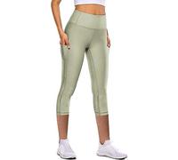 Leggins Donna Push Up Sportivi Pantaloncini Leggings 3/4 Taglia Grande Antisfregamento Traspirante Leggins Capri Vita Alta Controllo Della Pancia Tasca Leggings Elastici Corsa Gym Training 2025,