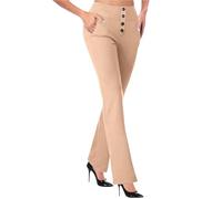 Leggins Donna Vita Alta Leggins Invernali Leggings Svasati da Donna con Pantaloni da Yoga A Vita Alta Comodi Pantaloni Allenamento E Lavoro Completo Sportivo Push Up Khaki L