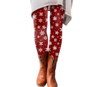 Leggins Felpati Leggins Donna Invernali Eleganti Christmas Leggings for Women 2024 Santa High Waisted Red Green Yoga Pants Tights Pantaloni Donna Sportivi Corti Hot Pink M