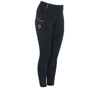 Leggins invernali da bambina per equitazione in tessuto tecnico con fodera in pi