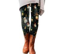 Leggins Natalizi Donna Collant da Donna Divertenti per Natale Invernali, Leggings Natalizi con Stampa Babbo Natale Collant Grandi Taglie Natalizio Pantaloni Vita Alta Termici Leggings Push Up