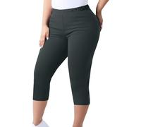 Leggins Push Up Leggins Modellanti Donna Pantaloni da Donna Taglie Forti Leggings Lunghi al Ginocchio con Elastico in Vita Casual Estivi da Infilare Push Leggings Grey XXXXL