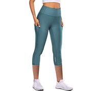 Leggins Sportivi Donna 3/4 Capri Pantaloni Vita Alta Fitness Push Up Contenitive Yoga Elasticizzati Controllo della Pancia Opaco Estivi Senza Cuciture Anticellulite Dimagranti Morbido