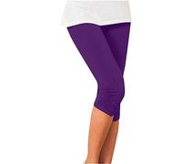 Leggins Sportivi Donna 3/4 Coprenti Pinocchietto Opaco Yoga Pants Elasticizzati Leggings Palestra Pantaloni Morbidi e Confortevoli Jogging Fitness per Tempo Libero