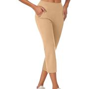 Leggins Sportivi Donna 3/4 Leggings da opachi Yoga Pants Elasticizzati Pantaloni della Tuta Larghi Morbidi e Confortevoli Fitness per Ginnastica Workout Pilates