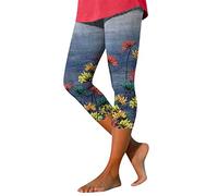 Leggins Sportivi Donna Estivi Tuta Corti Palestra Pinocchietto Leggings Capri al Ginocchio Push Up 3/4 Yoga Trekking Pantalone Controllo della Pancia Pantaloncini Elasticizzati Leggeri Elastici