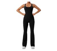 Leggins Sportivi Donna Sexy Hollow out Backless Yoga Jumpsuit Women Summer Sleeveless Skinny One-Piece Gym Sports Suit Fitness Running Workout Bodysuit(Black,XL)