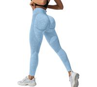 Leggins Sportivi Donna Yoga Pants Elasticizzati Lunghi in Cotone Pantaloni Activewear Opaco Elastici Morbido Cuciture Pantacollant Anticellulite per Fitness, Pilates, Sport, Gym, Running