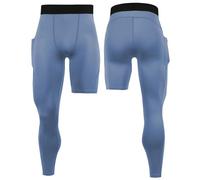 Leggins Uomo Pantaloni Sportivi a Compressione Gamba Singola 3/4 Pantaloni da Basket Base Layer ad Asciugatura Rapida Fitness Corsa,Pantaloni Termici Uomo