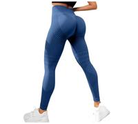 Leggins Vivacuerpo 3D Anticellulite Leggings Plumi di Cellulite Compressione 3D Anticellulite Viva Corpo Dimagrante Vita Alta Senza Cuciture Pantaloni Sportivi Donna per Running Yoga e Fitness, 10-Blu