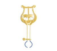 Leggio a forma di tromba per lira e spartiti in metallo, portatile, 14,7 x 2,3 x 4,6 cm, argento