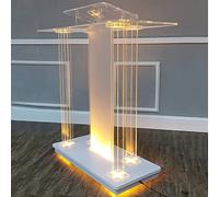 Leggio a LED con rotelle - Pulpito portatile da pavimento per chiese, ideale per conferenze, discorsi, presentazioni e recital