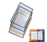 Leggio a Muro, Leggio Espositore da Parete, Espositivi Pannelli di Visualizzazione A4, 4 Pannelli A4, Porta Documenti Multicolore per Sale Espositive, Ristoranti, Uffici, Luoghi Pubblici