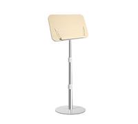 Leggio Da Pavimento, Dimensioni Pannello 39x26 Cm, Altezza Regolabile, Capacità Di Carico 25 Kg For Spartiti, Ricette E Libri Di Testo.(White,Adjustable 60-110cm)