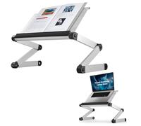 Leggio ergonomico per libri di testo, regolabile in altezza e angolazione, per grandi libri pesanti, per studiare a letto, sul divano, seduti o in piedi ad una scrivania, per tablet, documenti, laptop, in alluminio leggero, argento