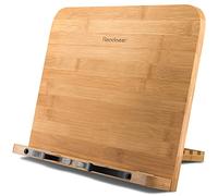 Leggio in legno, bookstand bambù, Lettura Supporto Notebook e ricettario per Cucina in bambù Pieghevole