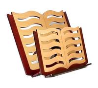 LEGGIO IN LEGNO DA TAVOLO SMALL BOOK MADE IN EUROPE IN MOGANO DESIGN LIBRO CON PAGINE INCLINAZIONE REGOLABILE