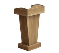 Leggio in legno regolabile in altezza con cassetto e contenitore aperto, ideale per insegnanti, presentazioni e uso in aula