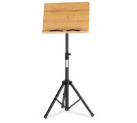 Classic Cantabile Leggio musicale professionale OSW-125 in bambù – 5 posizioni – Mollette regolabili