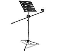 Leggio musicale Stand musicale per chitarra Pieghevole portatile Pieghevole Stand con Microfono Stand Stereo Stage Performance Mic Vertical Mic Stand per prestazioni strumentali Leggio per spartiti