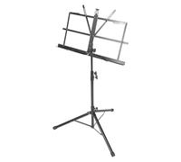 Leggio Musicale Treppiede Pieghevole Nero, Altezza Regolabile Stabile | Ferro, Uso a Pavimento E'aperto, Portatile per Strumenti Musicali, Supporto Professionale