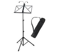 Leggio Musicale Treppiedi Spartiti Regolabile Pieghevole Set Lampada LED e Borsa