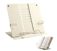 Leggio per Libri Metallo, Supporto Regolabile Multifunzione per Ricettario, Documenti, Pieghevole Leggio da Tavolo per Libri, Ricette, iPad, Tablet, per Cucina, Ufficio, Scuola e Musica (beige)