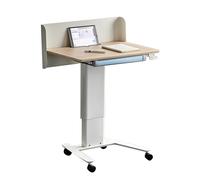 Leggio portatile regolabile con cassetto, design ergonomico, supporto per podio bianco su ruote di bloccaggio per chiesa, aula, ufficio e conferenze, colore acero