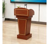 Leggio, Reception, Podio per discorsi,Teak,+Copper & Drawer | con ampia superficie di lettura, armadietto di stoccaggio, multifunzione, facile da montare, per aula, conferenze ed eventi