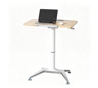 Leggio Regolabile in Altezza con Ruote Pulpito per Chiesa Podio per Scuola | Leggio da Presentazione Piano del Tavolo Inclinabile da 0° a 90° Capacità di Carico di 60Kg per Chiese, Uffici(Maple)