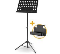 Leggio Supporte Musicale per Spartiti Regolabile in Altezza Nero Set Contenitore