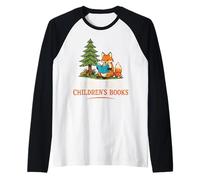 Leggo Ancora Libri per Bambini Volpe Carina Lettura Amante della Natura Maglia con Maniche Raglan