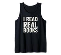 Leggo Libri Reali - Solo Testo in Bianco e Nero Canotta