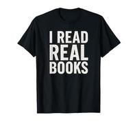 Leggo Libri Reali - Solo Testo in Bianco e Nero Maglietta