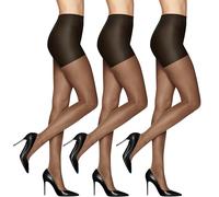 L'eggs Sheer Energy - Collant a compressione da donna, supporto medio, Off Black, Queen