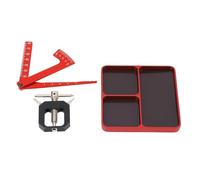 Leghe in alluminio a vite RC Leghe RC da dadi di conservazione Strumenti di fissaggio piastra con strumento di smontaggio e righello di regolazione per auto modello RC e hobbisti (Rosso)