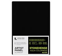Legion Artist Panel, 1/8" Composite Brushed Aluminum with Stonehenge Aqua Coldpress Black, 100% cotone, carta da 63,5 kg, 20,3 x 25,4 cm, per supporti bagnati