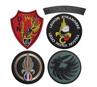 Legion Etrangere - Set di toppe militari con stemma della Legione straniera francese, toppe ricamate tattiche, retro in , collezione da 4 pezzi