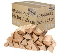 Legna da Ardere 5-500 kg Per Stufa e Camino Braciere Griglia Cestello per il Fuoco Ceppi 25 cm quercia flameup, Numero:30 kg