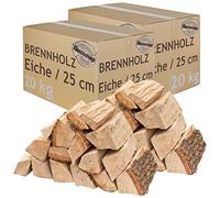 Legna da Ardere 5-500 kg Per Stufa e Camino Braciere Griglia Cestello per il Fuoco Ceppi 25 cm quercia flameup, Numero:40 kg