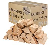 Legna da Ardere 5-500 kg Per Stufa e Camino Braciere Griglia Cestello per il Fuoco Ceppi 25 cm quercia flameup, Numero:25 kg